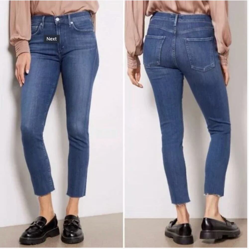 AGOLDE Sophie Crop Skinny Denim Jean with Raw Hem A018-3005 // 25